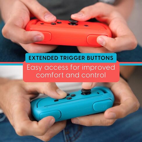 TALK WORKS Comfort Grips for Nintendo Switch Joy-Con - Secure Fit Gaming Controller Grips, Gamer Accessories for Joy-Con, Handheld Joystick Remote Control Holder Joy-Con Kit - Blue/Red Combo (2 Pack) in Saudi Arabia