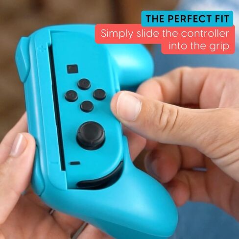TALK WORKS Comfort Grips for Nintendo Switch Joy-Con - Secure Fit Gaming Controller Grips, Gamer Accessories for Joy-Con, Handheld Joystick Remote Control Holder Joy-Con Kit - Blue/Red Combo (2 Pack) in Saudi Arabia