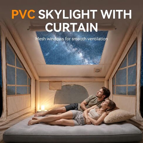 Inflatable Tent with Skylight, Stove Jack & Awning，Inflatable hot Tent in Kuwait