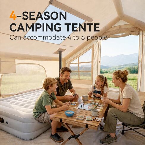 Inflatable Tent with Skylight, Stove Jack & Awning，Inflatable hot Tent in Kuwait