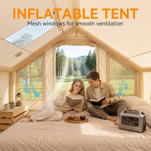 Inflatable Tent with Skylight, Stove Jack & Awning，Inflatable hot Tent in Kuwait