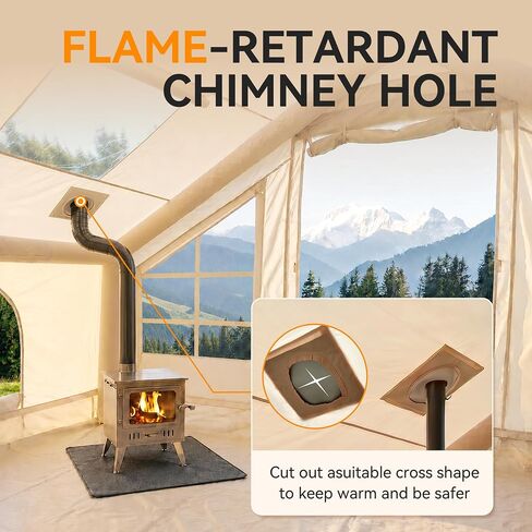 Inflatable Tent with Skylight, Stove Jack & Awning，Inflatable hot Tent in Kuwait