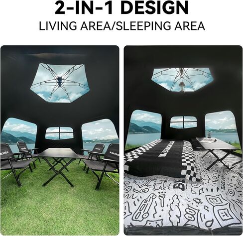 BLACKDOG Blackout Hexagon Camping Tent with Rainfly, Instant Cabin Tent in Kuwait