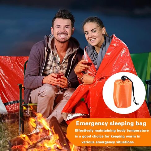 5-Pack Emergency Sleeping Bag, Waterproof Thermal Bivy for Camping in Saudi Arabia
