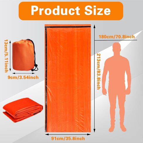 5-Pack Emergency Sleeping Bag, Waterproof Thermal Bivy for Camping in Saudi Arabia