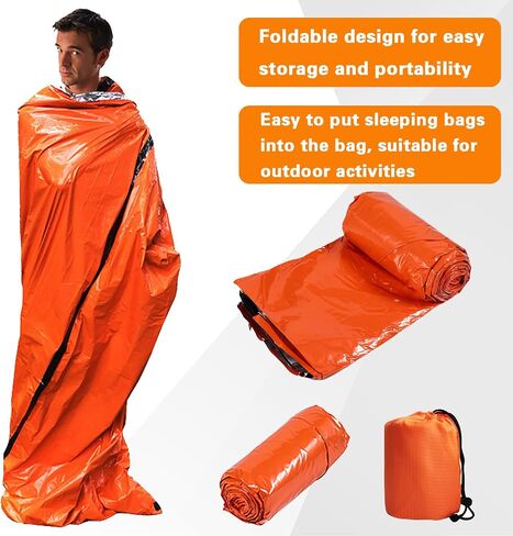5-Pack Emergency Sleeping Bag, Waterproof Thermal Bivy for Camping in Saudi Arabia