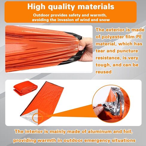 5-Pack Emergency Sleeping Bag, Waterproof Thermal Bivy for Camping in Saudi Arabia