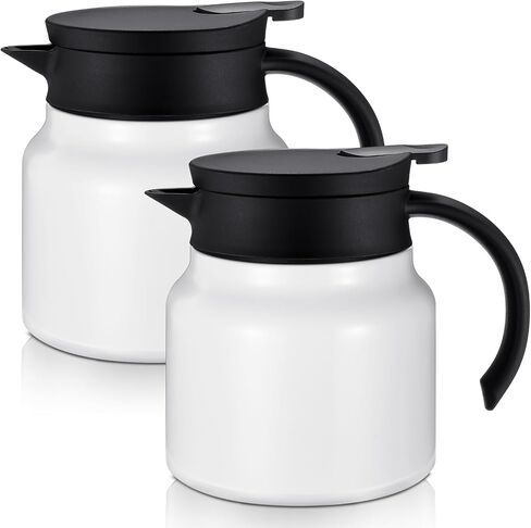Ziliny 2 Pcs 27 oz Coffee Carafe Thermal Creamer Pitcher, Black in Kuwait