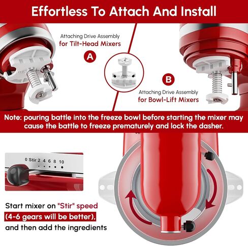 Ice Cream Maker Attachment for KitchenAid Stand Mixer in Kuwait