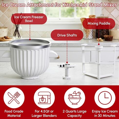 Ice Cream Maker Attachment for KitchenAid Stand Mixer in Kuwait