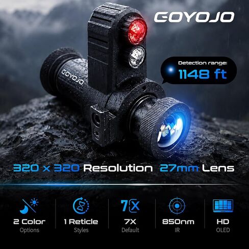 Head-Mounted Night Vision Monocular Goggles with Elastic Head Strap, Default 7X Magnification, Digital Infrared NVG Equipment 1148FT Range with 1.54in HD Screen, Rechargeable for Ghost Hunting Camping in Kuwait