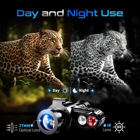 Head-Mounted Night Vision Monocular Goggles with Elastic Head Strap, Default 7X Magnification, Digital Infrared NVG Equipment 1148FT Range with 1.54in HD Screen, Rechargeable for Ghost Hunting Camping in Kuwait