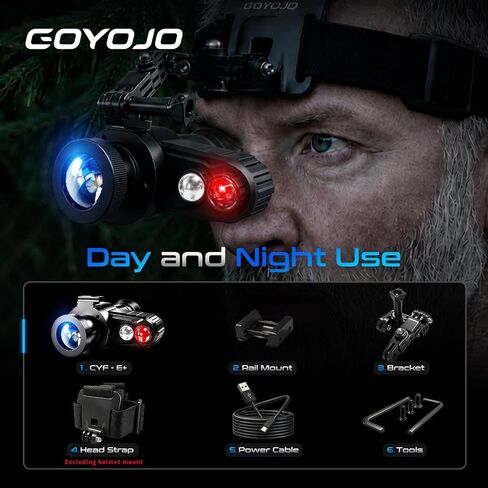 Head-Mounted Night Vision Monocular Goggles with Elastic Head Strap, Default 7X Magnification, Digital Infrared NVG Equipment 1148FT Range with 1.54in HD Screen, Rechargeable for Ghost Hunting Camping in Kuwait