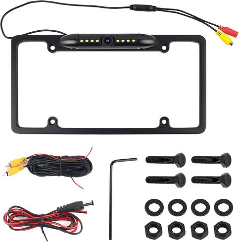 License Plate Backup Camera,170° Wide Angle License Plate Camera with LED HD Night Vision Design,Water Resistant Back up Cameras for Cars for US Licenses Plates,Cars,SUVs in Kuwait