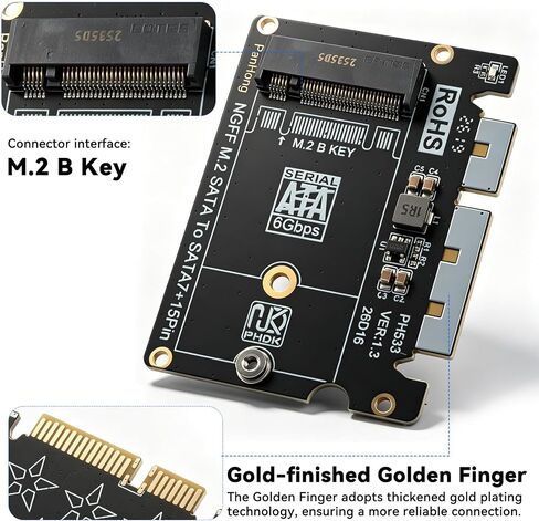 NGFF M.2 B Key SSD 2242 to SATA3.0 Adapter Board for PC/Cash Registers in Kuwait
