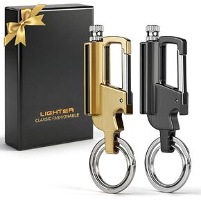 x-lighter 2 Pack of Permanent Match Lighter, Waterproof Metal Keychain Maches Lighters Built-in Bottle Opener, Emergency Fire Starters for Camping, Hiking, Fishing (No Fuel) in Saudi Arabia