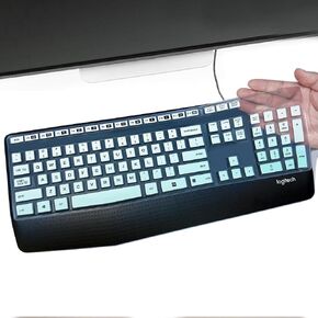 Keyboard Cover Silicone for Logitech MK345, Keyboard Cover for Logitech MK345 Ergonomic Wireless Keyboards, Waterproof Dustproof Keyboard Skin Ultra-Thin Easy to Clean (Dazzle Color) in Saudi Arabia