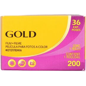 Gold 200 Color Negative Film, High Clarity, Excellent Latent Image Retention. Low Speed 35mm Film for General Purpose Photography, Magnification in Kuwait