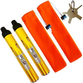 Torch Lighter,Long Lighters Refillable Butane Fuel Jet Flame Pen Torch Adjustable Windproof Lighters(Gas Not Included) (2 Pack Golden in Kuwait