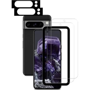 Screen Protector For Google Pixel 8 Pro Tempered Glass 2-Pack Camera Lens Protector Film 2-Pack with Easy Alignment Tool in Kuwait