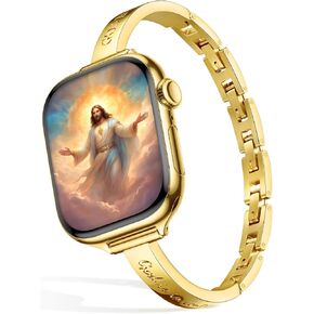Missair God is in Control Bands Compatible with Apple Watch Band 38mm 40mm 41mm 42mm 44mm 45mm 46mm 49mm for Women, Stainless Steel lettering Metal Strap for iWatch Series 11 10 9 8 7 6 5 4 SE Ultra in Kuwait