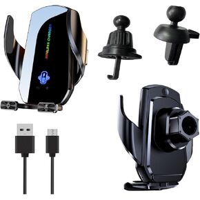 Wireless Car Charger,Phone Mount for Car Wireless Charger,15W Fast Charging Car Phone Holder Mount,Car Wireless Charger Universal Compatibility with All Wireless Charging Smartphones（Black） in Saudi Arabia