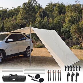 10x16 ft Car Side Awning with Pole Outdoor Camping Tent Tarp Waterproof Canopy Shade Sun Shelter in Saudi Arabia