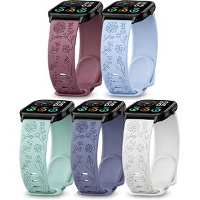 Sunnyson 5 Pack ID208 Plus Smart Watch Bands, 22mm Soft Silicone Sport Quick Released Replacement Strap Compatible with Fitpolo/Quican/Aeac/Tensky ID208 Plus Smartwatch Women Men in Saudi Arabia