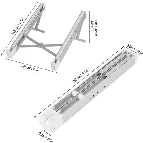 Portable Adjustable Egonomic Laptop Stand Holder for Desk, Aluminum Ventilated Notebook Riser for MacBook Air Pro, More 10-15.6 inches Tablet PC (Silver) in Kuwait