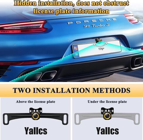 Backup Camera Metal Housing AHD 4k Night Vision: 170° Wide Angle Rearview Reverse Camera with License Plate Mount and Excellent IP68 Waterproof for Vehicle SUV RV Pickup in Kuwait