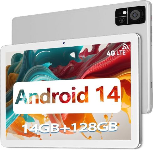 DOMATON Tablets,10.1" Android Tablet with 14GB RAM 128GB ROM 1280 * 800 Incell Screen, Octa-core Processor 7000mAh Battery, 5GWi-Fi & 4G LTE, BT 5.0, Dual Camera,GPS, Face Unlock Tablets， in Kuwait