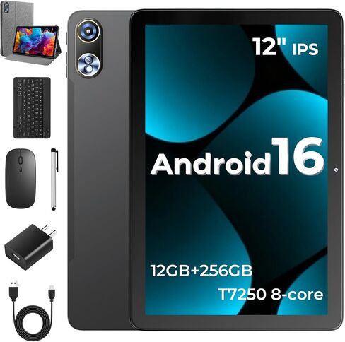 12 Inch Android 16 Tablet with Keyboard, for Adults, Business, Gray in Saudi Arabia