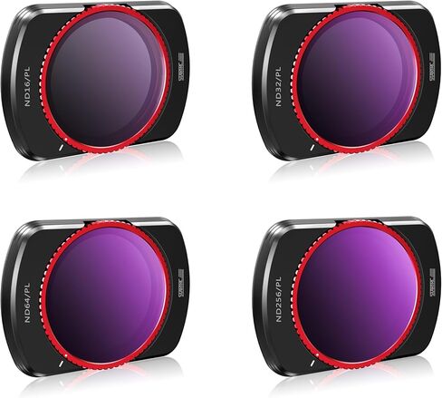 STARTRC NDPL Filters Set for DJI Osmo Pocket 4/3 Creator Combo Accessories - 4 Pack ND/PL16,ND/PL 32,ND/PL 64,ND/PL256(Magnetic)(Aluminum Version) in Saudi Arabia