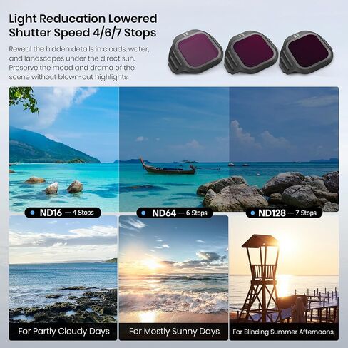 STARTRC ND/CPL Filter Set for DJI Mini 5 Pro Accessories, 4 Pack Filters ND8/32/128/CPL Mini 5 Pro Drone Lens Filters, Multi Coated HD Optical Glass in Saudi Arabia