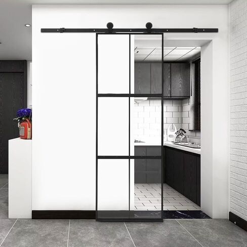 Modern Frosted Glass Barn Door for Bathroom in Saudi Arabia