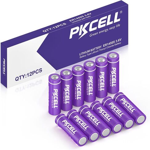 PKCELL 12 Pack ER14505 3.6V Lithium Batteries AA 2400mAh AA Lithium Battery in Kuwait