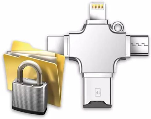 Type-C High-Speed USB 3.0 4-in-1 Card Reader ， Compatible with Android/iOS/Huawei Phones & Tablets, OTG Expansion for SD/TF Memory Cards, Supports Music Download, Transfer & Conversion in Saudi Arabia