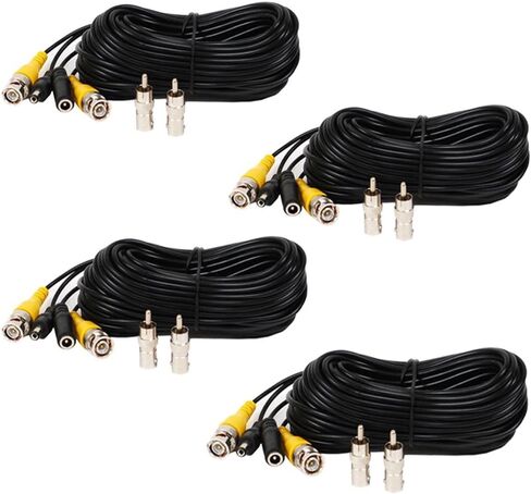4 Pack 10ft CCTV Security Surveillance Camera Video Power Cable Pre-Made All-in-One BNC RCA Cable in Kuwait
