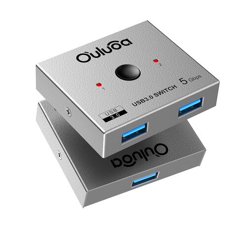 USB3.0 ثنائي الاتجاه تقاسم التبديل محدد 2 في 1 خارج و1 في 2 خارج، محول USB 5 جيجابت في الثانية لجهازي كمبيوتر محمول، مشاركة لوحة المفاتيح، الطابعة، الماسح الضوئي، محرك أقراص USB، متوافق مع أنظمة تشغيل متعددة in Kuwait