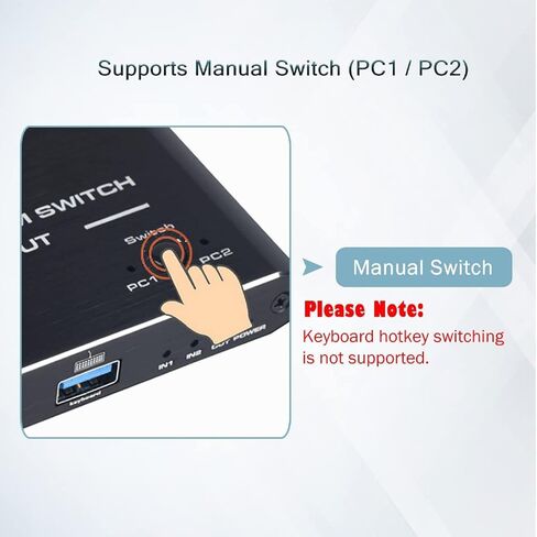 HDTV2.0 KVM USB3.0 Switch Ultra HD 4K with USB Power Data Cable for Desktop in Kuwait