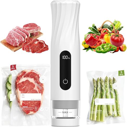 Compact Handheld Food Saver Vacuum Sealer Machine with10 Reusable Bags in Kuwait