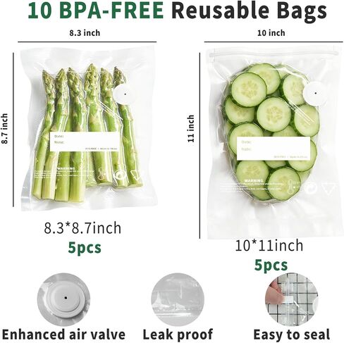 Compact Handheld Food Saver Vacuum Sealer Machine with10 Reusable Bags in Kuwait