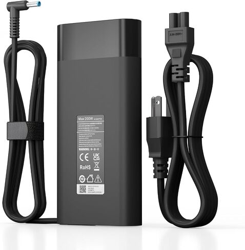 200W Laptop Charger for HP OMEN 15 17 Victus Gaming Notebook, ZBook 15 17 Studio G3 G4 G5 G6, Pavilion 17 15, TPN-DA10 TPN-CA11 19.5V 10.3A Power Adapter Cord in Saudi Arabia