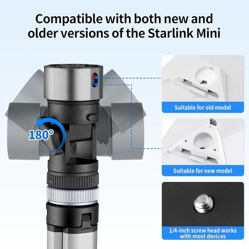 Aluminum Auto Pop-Up Starlink Mini Tripod Stand with Adapter & Ground Stake in Kuwait