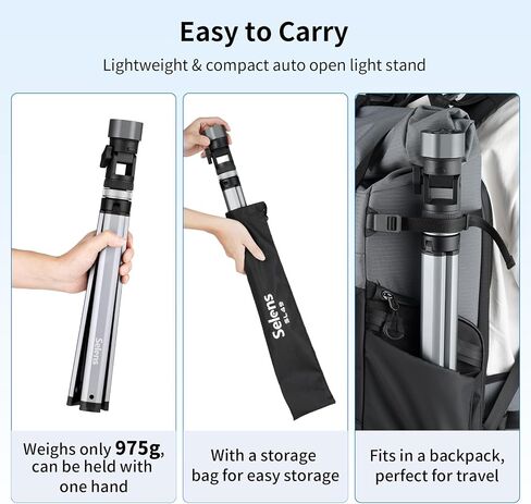 Aluminum Auto Pop-Up Starlink Mini Tripod Stand with Adapter & Ground Stake in Kuwait