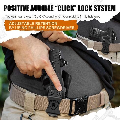 WARRIORLAND IWB Kydex Holster w/Optics Cut, Compatible with Walther PPS M2 9mm/.40 Pistol, Inside Waistband Appendix Carry, Adj. Retention & Cant, with Claw/Right- / Left-Hand Optional in Saudi Arabia