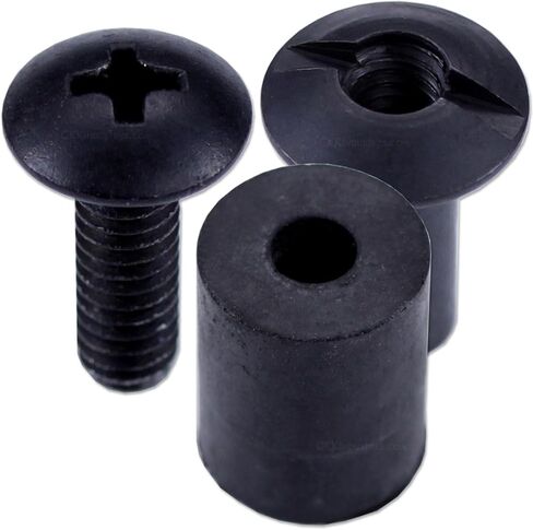 Holster Retention Assemblies - Black Chicago Screw Slotted Post Truss Head Design - (3/16, 1/2, 5/8 Inch) - for KYDEX 1-Piece Foldover & Taco-Style Holsters - (12 Packs) in Saudi Arabia