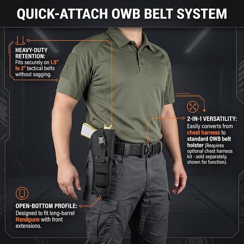 Tactical Universal Suppressed Pistol Chest & OWB Holster for 1911 in Saudi Arabia