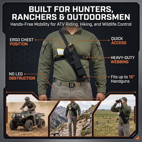 Tactical Universal Suppressed Pistol Chest & OWB Holster for 1911 in Saudi Arabia