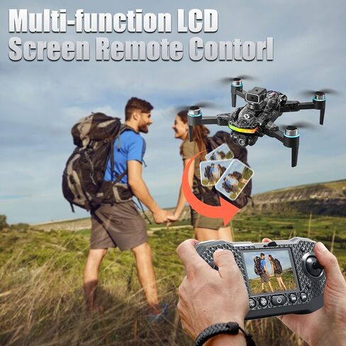 Remote with Screen Drone with Camera for Adult,1080P RC Drone with Flashing Lights,Smart Obstacle Avoidance FPV for Beginners with 8G Flashdrive and Card Reader in Saudi Arabia